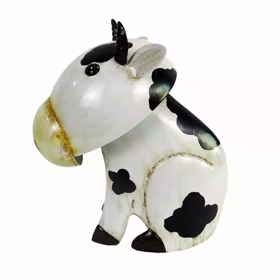 Flash Sale β RK Brand Alpine Sitting White Metal Cow DΓ©cor - IPS432HH - Garden Accessories π€©