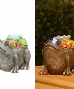 Best deal ✨ Assorted Alpine Solar Succulent Frog Garden Statue with LED Lights SLL2034SLR 👍
