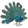New 😉 Alpine Metallic Feather-Spread Peacock Outdoor Décor JUM232 - Garden Accessories 🤩