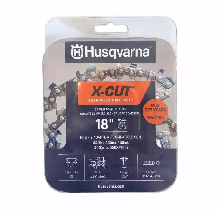 Best Pirce ⌛ Husqvarna 18" Chainsaw Chain X-CUT S93G Semi-chisel - 581643603 - Chainsaw Parts & Accessories 🧨