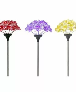 Outlet ✔️ RK Brand Alpine Solar Acrylic Hydrangea LED Stake - QLP1328ABB - Lighting, Torches & Firepits 🎁