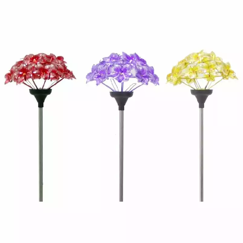 Outlet βοΈ RK Brand Alpine Solar Acrylic Hydrangea LED Stake - QLP1328ABB - Lighting, Torches & Firepits π