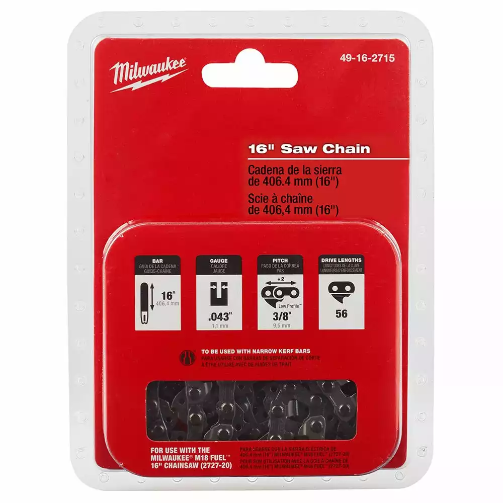 New π Milwaukee 16" Saw Chain Replacement for 2727-20 Chainsaw - 49-16-2715 - Chainsaws βοΈ - Image 3