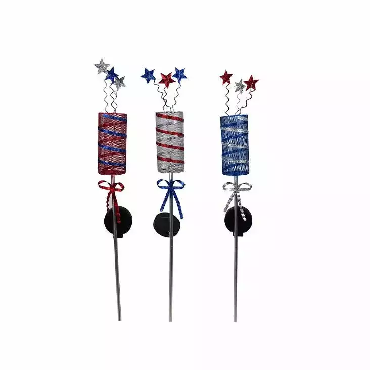 Cheap ⌛ Alpine Solar Patriotic Firecracker Stake - QLP1432ABB-TM - Lighting, Torches & Firepits ❤️