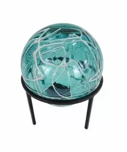 Brand new 😀 Alpine Solar Blue Glass Ball with LED Lights & Metal Stand - HTO176A-SLR-BL - Lighting, Torches & Firepits 🤩
