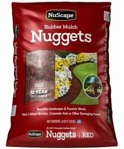 Budget 🌟 NuScape Rubber Nuggets/Mulch-Red, 0.8 Cubic Foot - NS8RD ⌛