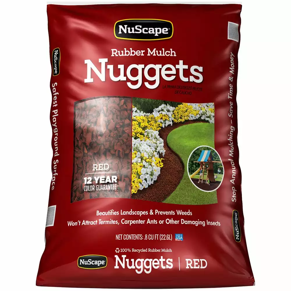 Budget π NuScape Rubber Nuggets/Mulch-Red, 0.8 Cubic Foot - NS8RD β
