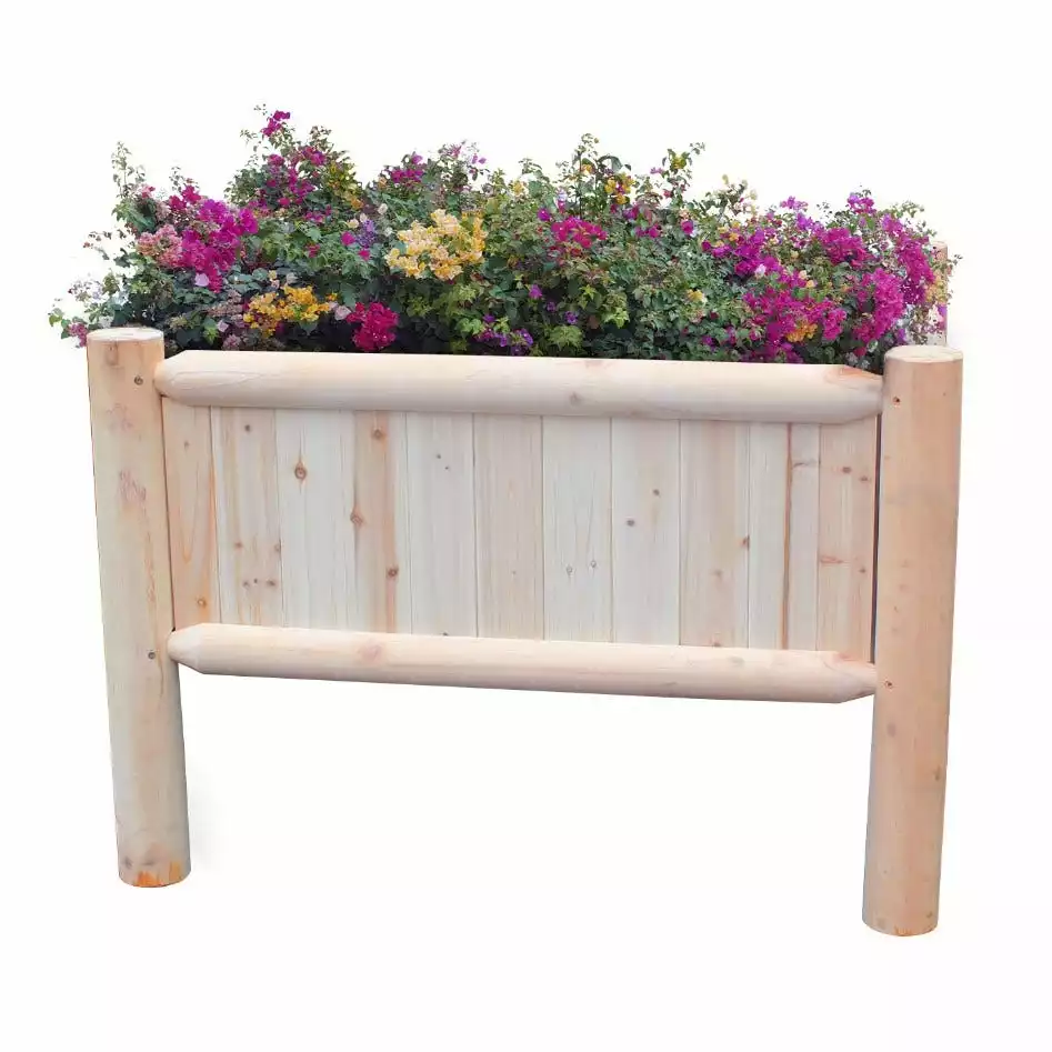 Hot Sale β Maple Ridge Log Wood Raised Garden Bed 2A-OF143 - Planters π - Image 2