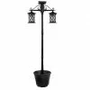 Best Pirce 🎁 Various Brands Solar Two-Head Lamp Post with Planter 16169 - Planters 🔥