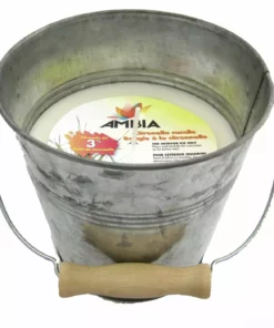 Outlet 😉 Ambia Acid Wash Citronella Bucket With Wood Handle, 12oz - AY71-33006 - Bug Candles & Zappers 🤩
