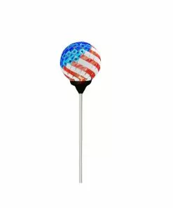 Deals π Alpine Solar Mosaic American Flag Garden Stake with White LED - SLC528BB-9 - Garden Statues & Lawn Ornaments π