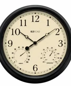 Best Sale 🥰 EZ Read 15" Vintage Clock/Thermometer/Hygrometer 850-0057 - Thermometers & Weather Gauges 😍