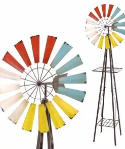 Flash Sale ⌛ Alpine Metal Garden Windmill KIY184 - Wind Chimes ❤️
