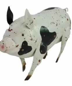 Outlet 🛒 RK Brand Alpine Black and White Metal Pig Décor - MBG132HH - Garden Accessories 😍