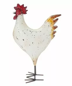 Flash Sale 😉 RK Brand Alpine White Metal Standing Hen Décor - KOC264HH - Garden Accessories 🌟