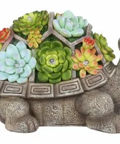 Buy βοΈ Assorted Alpine Solar Polyresin Turtle with Flower SLL1882SLR π―