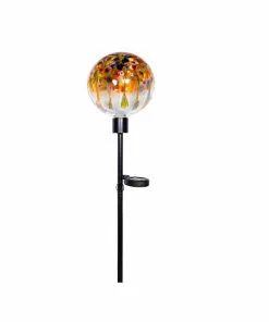 Best Pirce 🤩 RK Brand Alpine Solar Rainbow Splashes Glass Ball LED Garden Stake - HTO170SLR - Lighting, Torches & Firepits 🎉