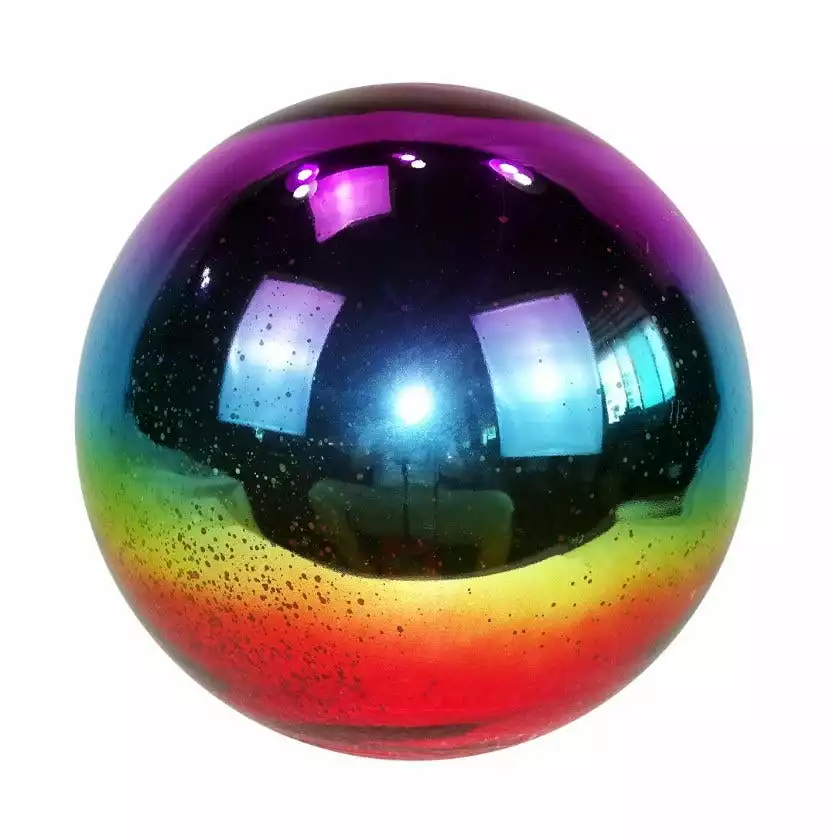 Best deal π₯ Alpine 10" Mosaic Gradient Rainbow Glass Gazing Globe - HMD128 - Garden Accessories π