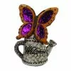 New 💯 Alpine Glittered Butterfly Watering Can 'Welcome' Statue - WQA1400HH - Garden Accessories 🛒