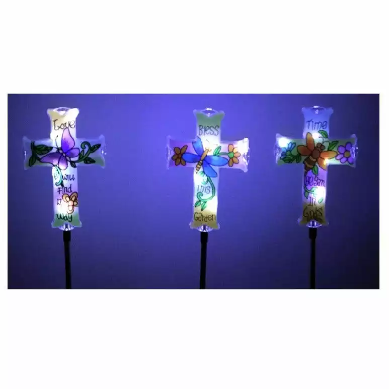 Best Pirce βοΈ RK Brand Alpine Solar Floral Cross Garden Stake - RGG454A - Lighting, Torches & Firepits π - Image 2