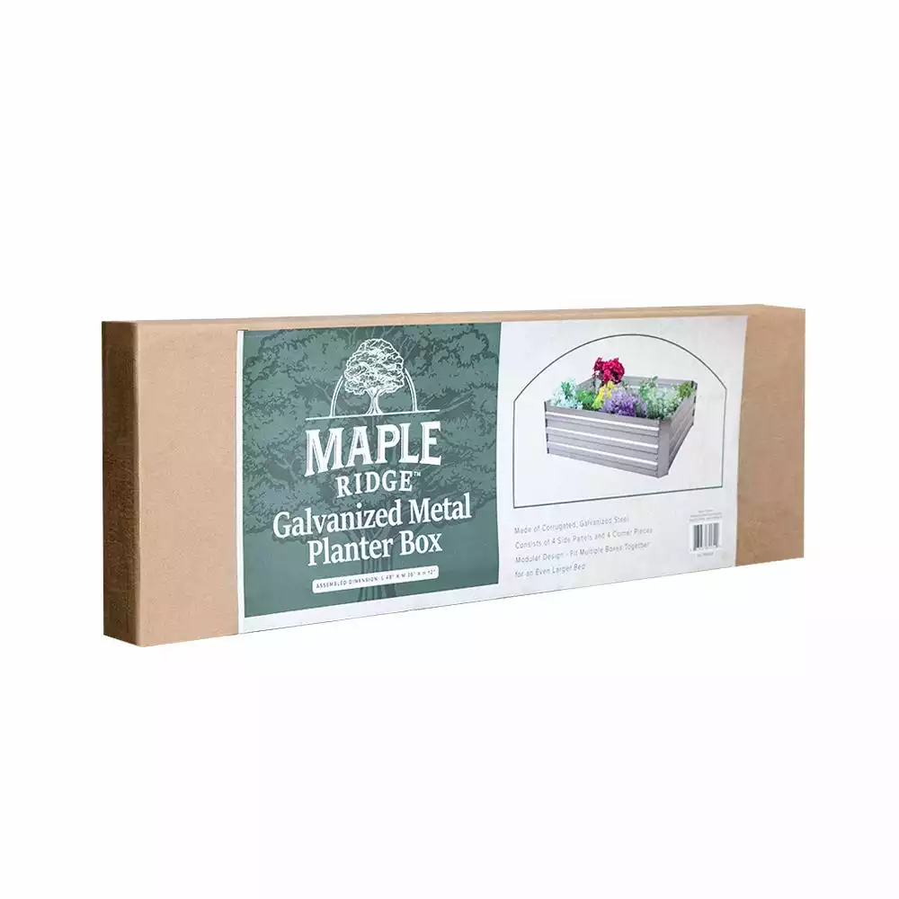 Discount π Maple Ridge Galvanized Metal Planter Box - 89-954-0204 - Decorative Planters β€οΈ - Image 3