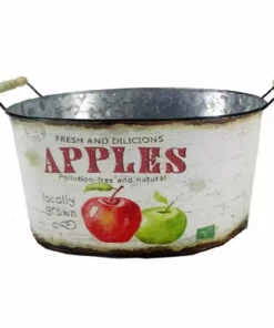 Flash Sale 🧨 Alpine Fresh and Delicious Apples Metal Planter - BKY204AHH - Decorative Planters ⭐