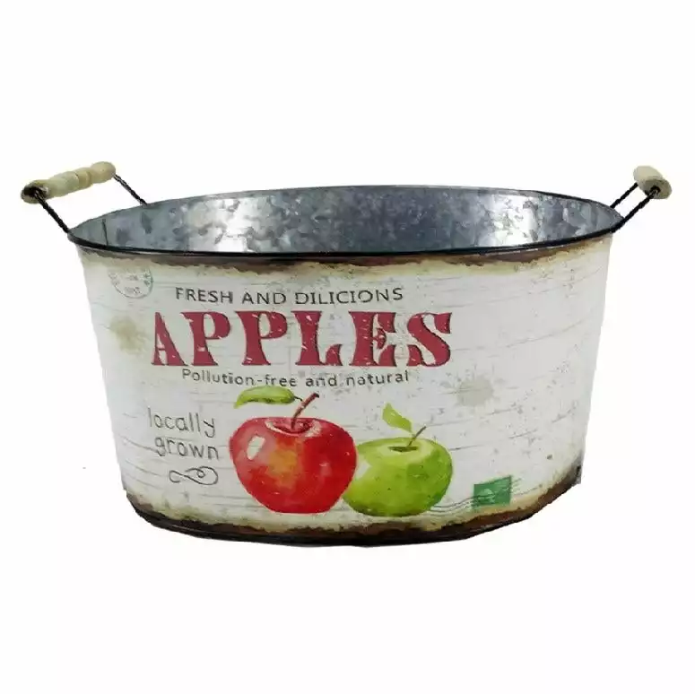 Flash Sale 𧨠Alpine Fresh and Delicious Apples Metal Planter - BKY204AHH - Decorative Planters β