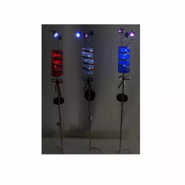 Cheap ⌛ Alpine Solar Patriotic Firecracker Stake - QLP1432ABB-TM - Lighting, Torches & Firepits ❤️ - Image 2