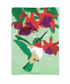 Discount 😍 Evergreen Hummingbird and Fuchsia Garden Applique Flag - 169130 - Garden Flags 🔥