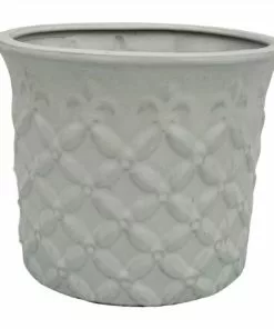 Promo 🧨 Various Brands Fleur de Lis Planter, White, Small - YX154BWS - Planters 🌟