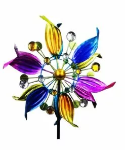 Coupon 🎁 RK Brand Alpine Metal Multi-colored Windmill Flower Garden Stake - LJJ1160 - Garden Accessories 👍