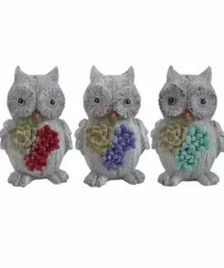 Cheap 👍 Alpine Succulent Floral Owl Statue - Assorted QWR1044ABB - Garden Accessories 🔥