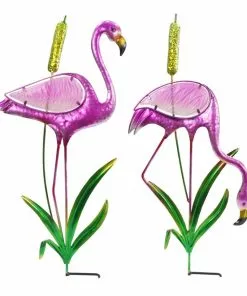 Best Pirce 🤩 RK Brand Alpine 23" Tall Glass and Metal Pink Flamingo Garden Stakes - LJJ1176A - Garden Accessories 🎁