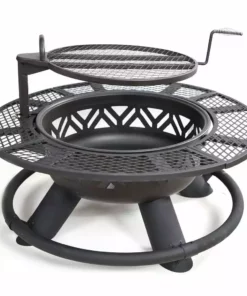 Wholesale 👍 Lincoln Outfitters Steel Fire Pit with BBQ Grate - 90-165-0204 - Fire Pits & Heaters ⌛