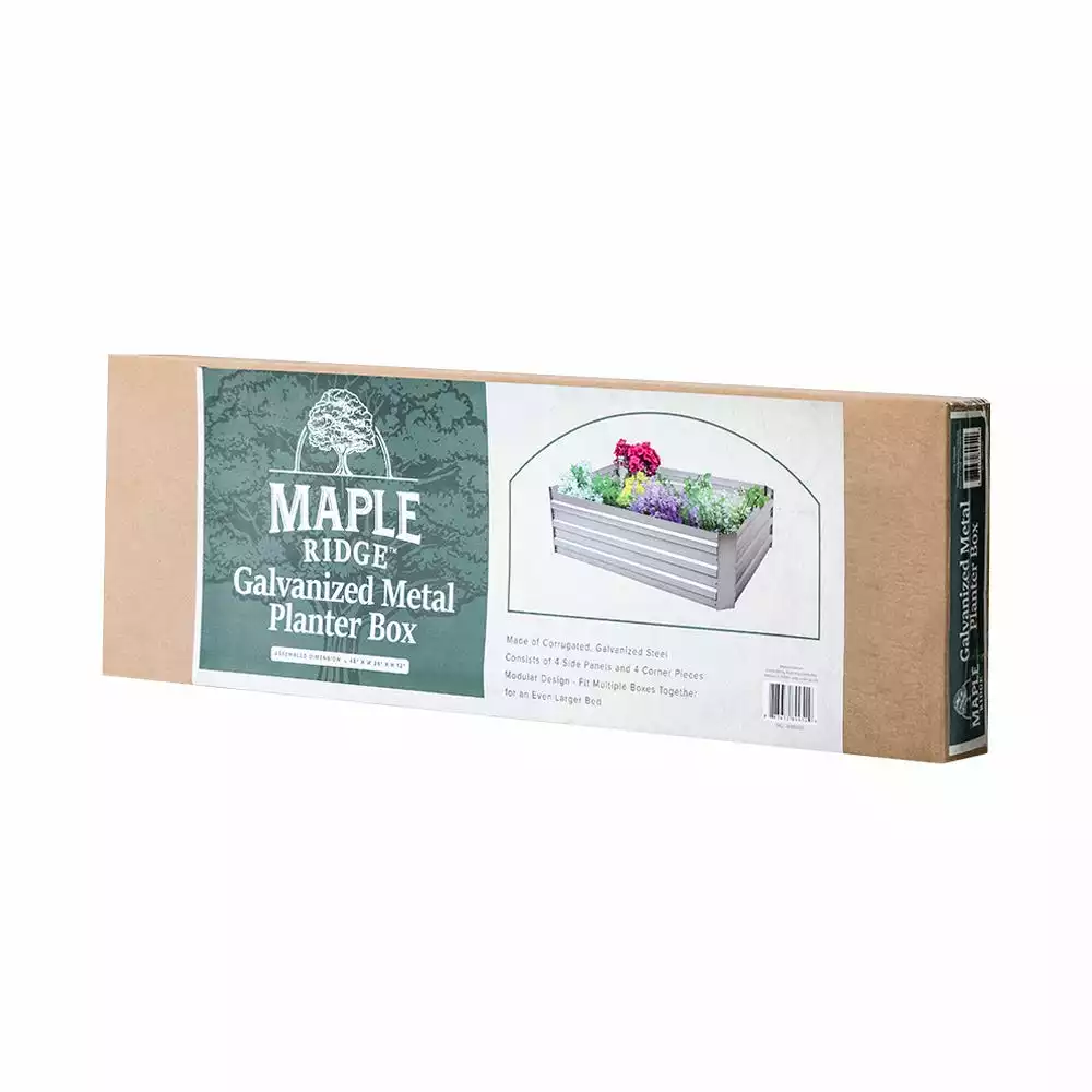 Discount π Maple Ridge Galvanized Metal Planter Box - 89-954-0204 - Decorative Planters β€οΈ - Image 4