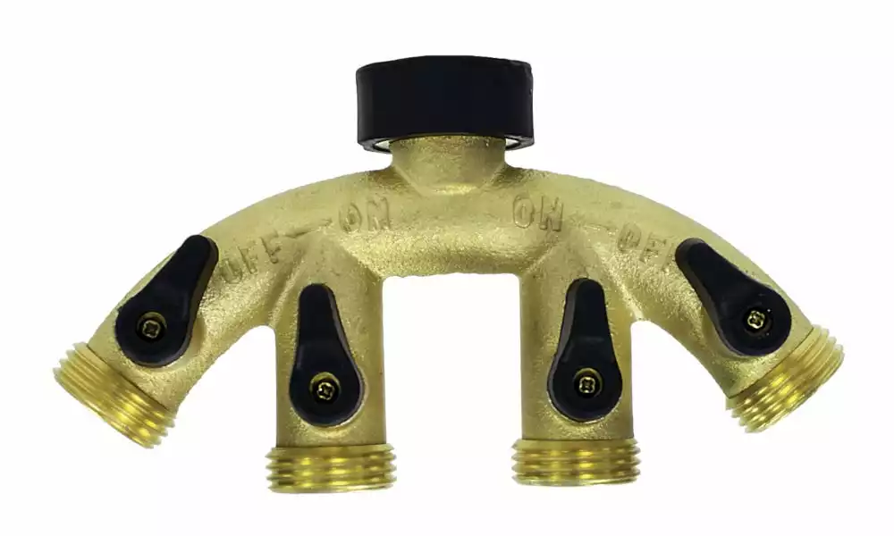 Hot Sale 𧨠Gilmour Brass 4-Way Shut-Off Valve with Mounting Brace - 800444-1001 - Nozzles & Accessories β€οΈ