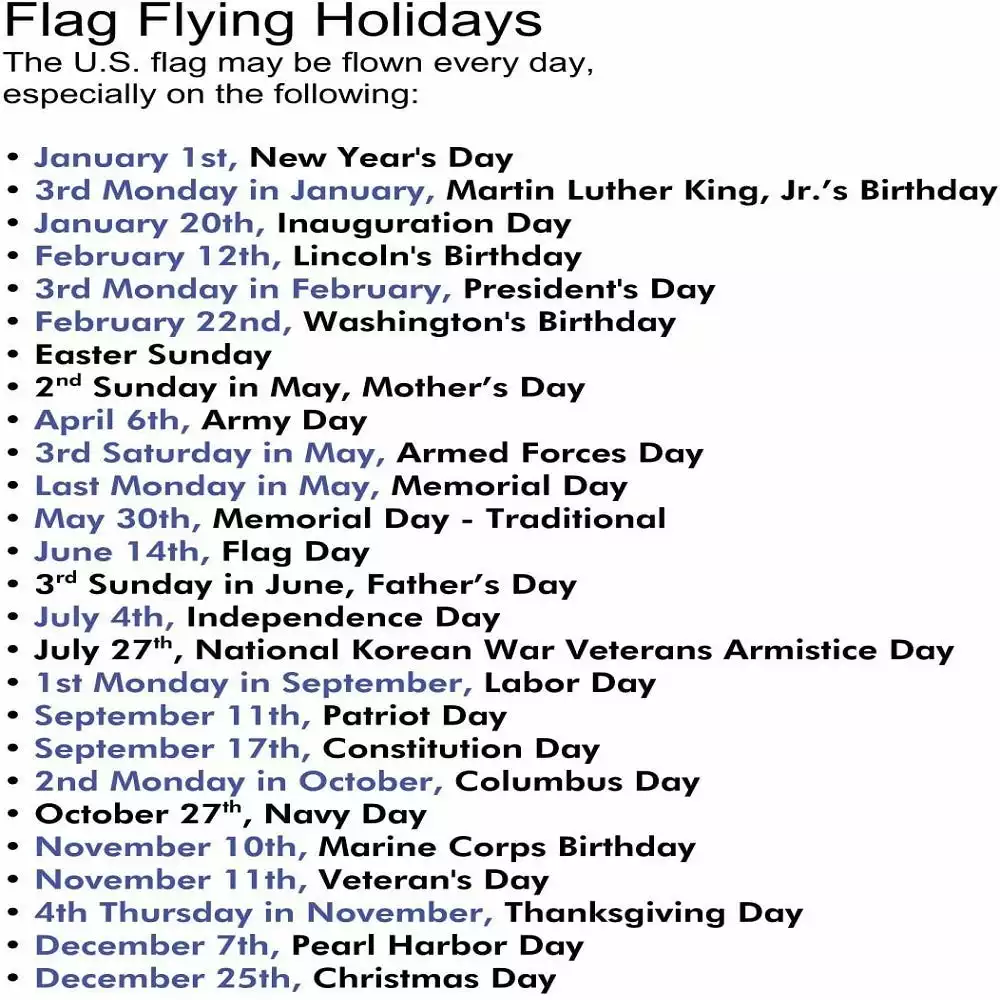 Budget π Valley Forge 5' Wood Pole Polycotton United States Flag Kit - AA99050 - Flags & Flag Poles π - Image 3