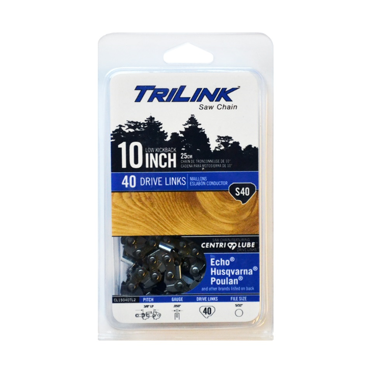 Discount β¨ TriLink Saw Chain 10 inch Chain w/ 40 Drive Links CL15040TL2 - Chainsaw Parts & Accessories π