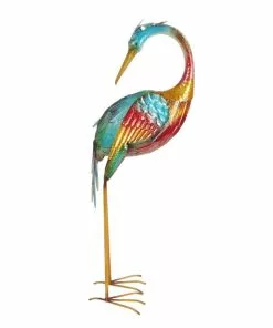 Cheap 😍 Alpine Colorful Metal Head Turned Crane Décor - BVK632 - Garden Accessories 🛒
