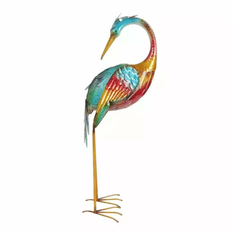 Cheap π Alpine Colorful Metal Head Turned Crane DΓ©cor - BVK632 - Garden Accessories π