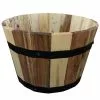 Wholesale ⌛ Avera Wood Round Barrel Planter 13 inch AWP304130 - Decorative Planters 🌟