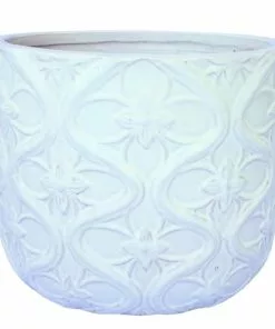 Outlet ❤️ Various Brands Floral Decorative Planter, White, Large - GC0517BWL - Planters ⭐