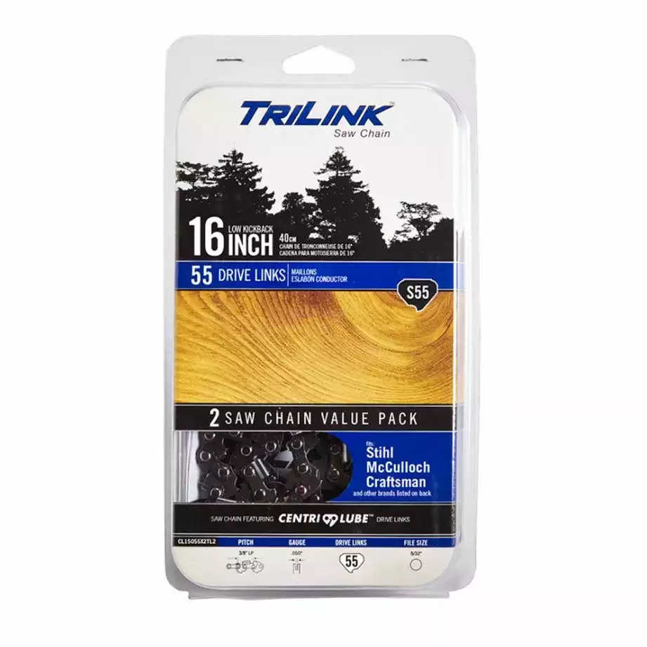 Deals β Trilink S55 Semi Chisel Saw Chain 2 pack CL15055X2TL2 - Chainsaw Parts & Accessories π