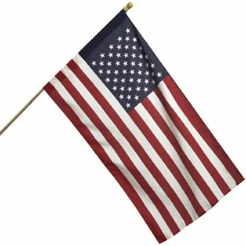 Budget π Valley Forge 5' Wood Pole Polycotton United States Flag Kit - AA99050 - Flags & Flag Poles π