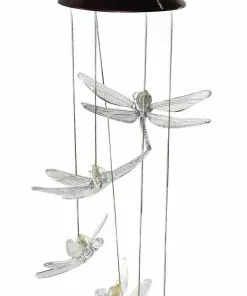 Promo 😉 Assorted Alpine Solar Dragonfly Wind Chime with Color Changing LED Lights QLP834SLR-CC - Garden Accessories ⭐