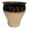 Discount ✨ Various Brands Curvy Fluted Planter, Black Cream, Medium - MJY205BKCM - Planters ✨