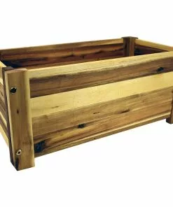Deals ⌛ Avera Wood Rectangle Planter 19 inch AWP413180 - Decorative Planters 🛒