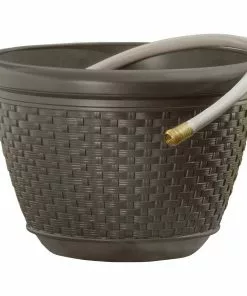 Outlet 🔔 Suncast 100' Resin Wicker Hose Pot - HPW100 - Hoses & Hose Reels ⭐