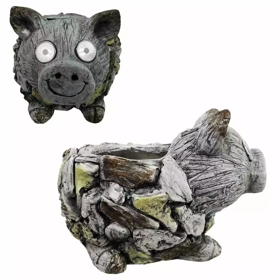 Budget π Alpine Solar Pig Planter - QWR1136SLR - Lighting, Torches & Firepits βοΈ