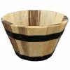 New 👏 Avera Wood Round Barrel Planter 10 inch AWP304100 - Decorative Planters ✔️